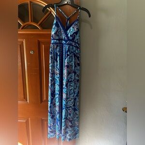 Printed maxi dress with gems. Size P/M